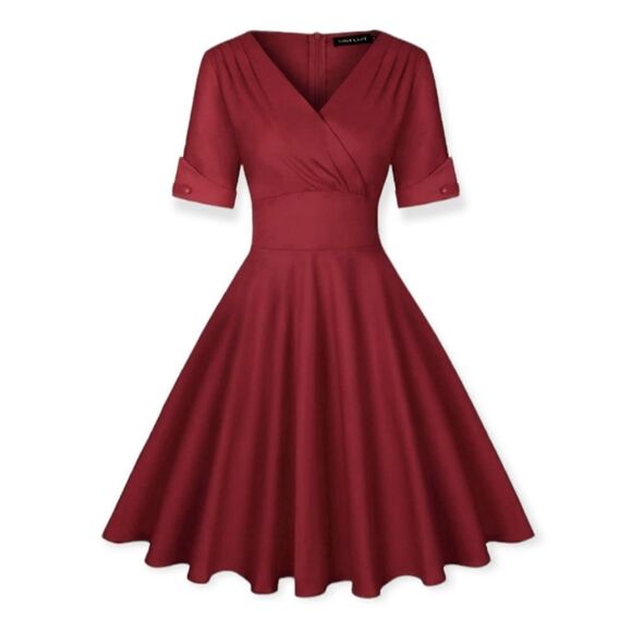 NWT MINTLIMIT Women's 1950s Vintage Wrap Retro Cocktail Swing Dress - Picture 1 of 7